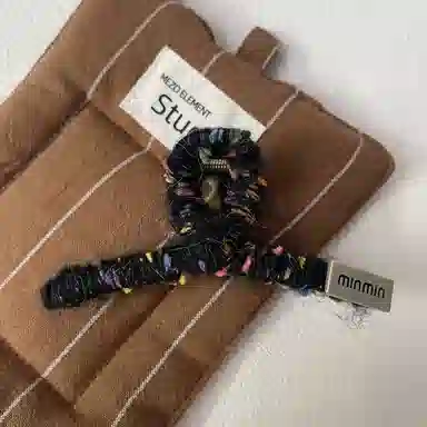 尚先生 彩色毛线缠绕甜美气质鲨鱼夹后脑勺盘发抓秋冬甜美发夹发卡头饰 发饰 女款