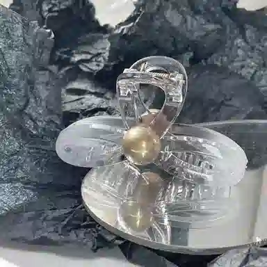 尚先生 渐变色镂空蝴蝶结中号抓夹简约圆珠鲨鱼夹后脑勺发夹头饰 发饰 女款