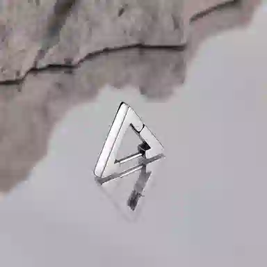 尚先生 个性三角形街头嘻哈气质耳圈小众气质耳坠 钛钢 耳环 男女同款情侣款