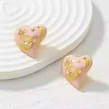 尚先生 爱心轻奢高级感时尚百搭耳饰 铜 耳钉 女款