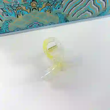 尚先生 仙气新款渐变浅黄色圆珠中号抓夹田园风夏季鲨鱼夹后脑勺发卡发夹 头饰 女款