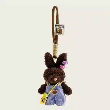 尚先生 时尚可爱丑萌穿衣小兔包包小玩偶公仔钥匙扣挂饰女生 毛绒 挂件 男女同款情侣款