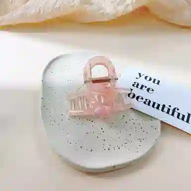 尚先生 渐变橙色中号抓夹高级感轻奢细闪圆珠鲨鱼夹后脑勺发卡新款发抓 发饰 女款