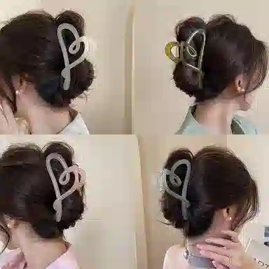 尚先生 韩版时尚甜美爱心大号抓夹高级感后脑勺鲨鱼夹 发夹 女款