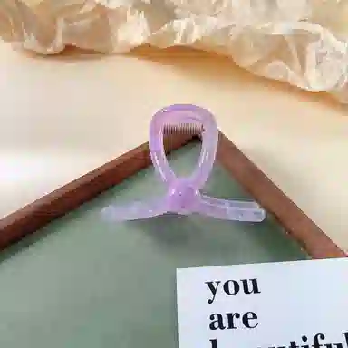 尚先生 夏季新款仙气渐变紫色简约圆珠中号抓夹甜美感高级鲨鱼夹新款清新 头饰 女款