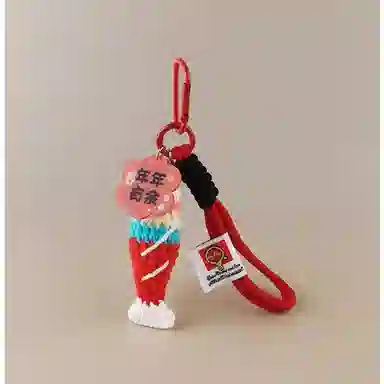 尚先生 小鱼条年年有鱼有余包包挂饰钥匙扣公仔小众轻奢 编织线 挂件 男女同款情侣款