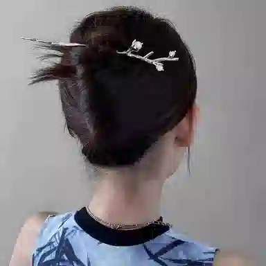 尚先生 中国风新中式金属日常玉兰花枝高级感现代小众发钗 发簪 女款