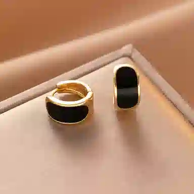 尚先生 法式茶歇手工滴釉气质设计感冷淡风耳扣耳圈 铜 耳环 女款