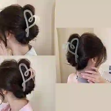 尚先生 韩版时尚甜美爱心大号抓夹高级感后脑勺鲨鱼夹 发夹 女款