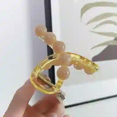 尚先生 春夏新款透黄色亚克力抓夹小清新温柔后脑勺 发夹 女款