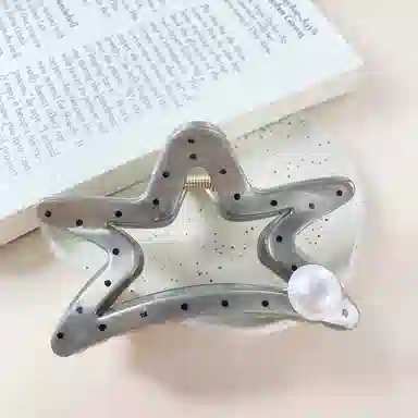 尚先生  法式气质波点圆珠抓夹优雅甜美温柔鲨鱼夹简约百搭发夹新款头饰 发饰 女款