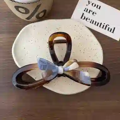 尚先生 冷淡风蓝色晕染蝴蝶发夹百搭鲨鱼夹后脑勺适合各种发量发抓夹发卡 发饰 女款