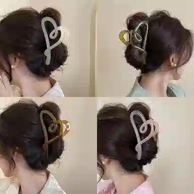 尚先生 韩版时尚甜美爱心大号抓夹高级感后脑勺鲨鱼夹 发夹 女款