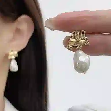 尚先生 新款清新甜美气质高级感赫本风气质优雅 铜 耳钉 女款