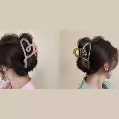 尚先生 韩版时尚甜美爱心大号抓夹高级感后脑勺鲨鱼夹 发夹 女款