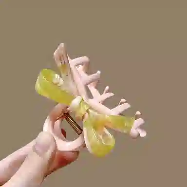 尚先生 韩版气质蝴蝶结抓夹温柔半扎鲨鱼夹后脑勺盘发抓发卡发夹子头饰 发饰 女款
