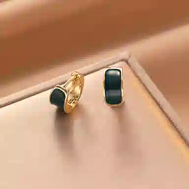 尚先生 法式茶歇手工滴釉气质设计感冷淡风耳扣耳圈 铜 耳环 女款