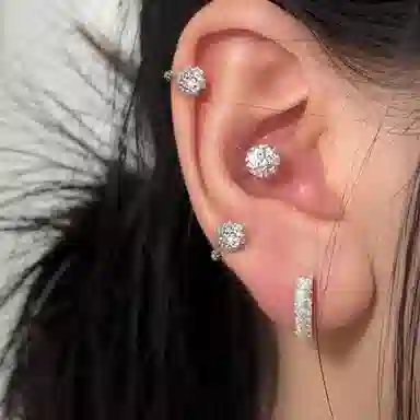 尚先生 爆闪边缘 高级感 睡觉免摘 锆石 耳钉 男女同款情侣款