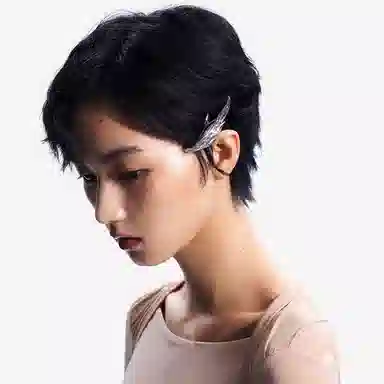 尚先生 天使系列羽毛飞飞发夹小众高级感个性边夹时尚街头刘海夹 合金 发饰 女款