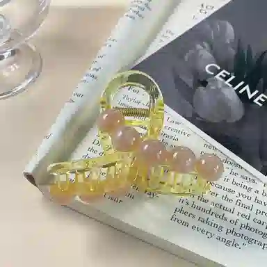 尚先生 春夏新款透黄色亚克力抓夹小清新温柔后脑勺 发夹 女款