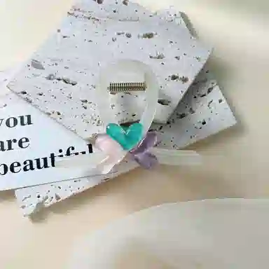 尚先生 夏季清新爱心抓夹田园风鲨鱼夹后脑勺盘发发卡新款头饰发夹发抓 发饰 女款