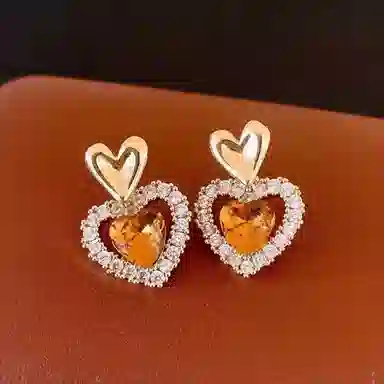 尚先生 元气爱心夏季桃心独特耳坠耳饰高级感 合金 耳钉 女款