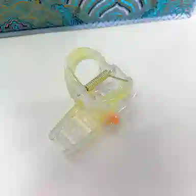 尚先生 仙气新款渐变浅黄色圆珠中号抓夹田园风夏季鲨鱼夹后脑勺发卡发夹 头饰 女款