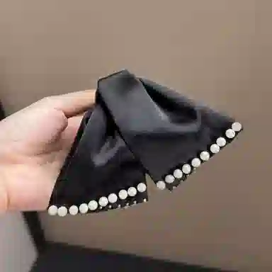 尚先生 赫本风蝴蝶结抓夹女法式复古高级感轻奢小众锆石发夹发量多鲨鱼夹 布艺 发饰 女款