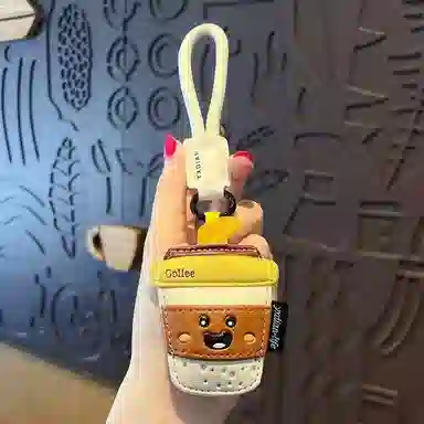 尚先生 创意美食挂件冰淇淋生可爱书包挂饰卡通汽车链 皮革 钥匙扣 男女同款情侣款