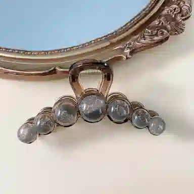 尚先生 法式高级感晕染细闪灰色圆珠大号抓夹国风百搭轻奢发饰新款 头饰 女款