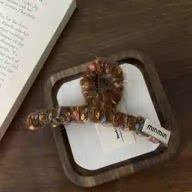 尚先生 彩色毛线缠绕甜美气质鲨鱼夹后脑勺盘发抓秋冬甜美发夹发卡头饰 发饰 女款