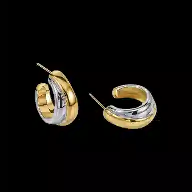 尚先生 设计感小众独特高级轻奢圆圈耳圈 合金 耳钉 女款