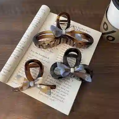 尚先生 冷淡风蓝色晕染蝴蝶发夹百搭鲨鱼夹后脑勺适合各种发量发抓夹发卡 发饰 女款