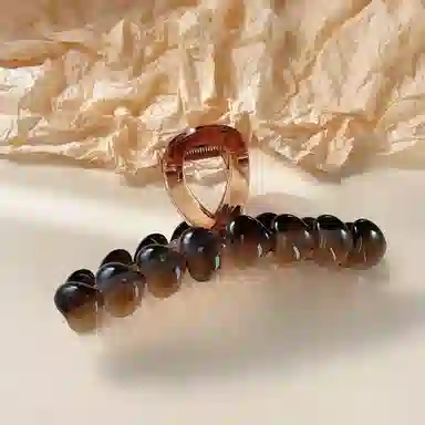 尚先生 渐变爱心抓夹高级感复古棕色鲨鱼夹后脑勺盘发 发夹 女款