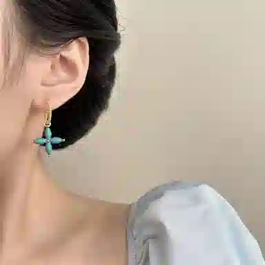 尚先生 新中式四叶草耳环女轻奢小众高级感耳钉 铜 耳饰 女款