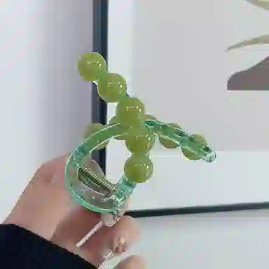 尚先生 法式小清新绿色抓夹可爱甜美鲨鱼夹发卡后脑勺盘发饰 发夹 女款