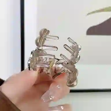 尚先生 简约珍珠亚克力小抓夹 时尚镶钻前额侧边夹 碎 头饰 发夹 女款