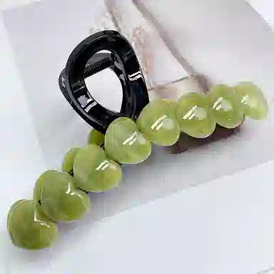 尚先生 高级感棕色树脂爱心发夹后脑勺超大号抓夹百搭鲨鱼夹 发饰 女款