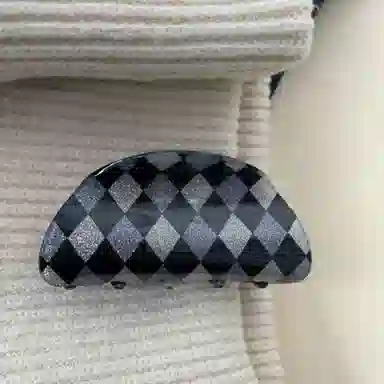 尚先生 学院风复古鲨鱼夹发抓格子新款后脑勺发夹盘发发夹半扎发夹头饰 发饰 女款