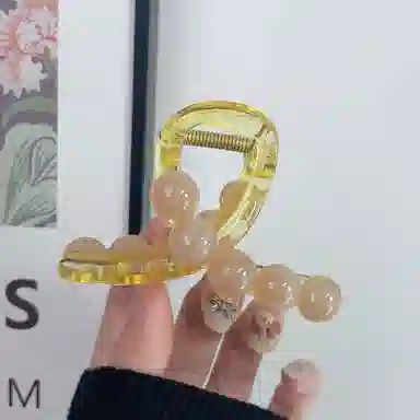 尚先生 春夏新款透黄色亚克力抓夹小清新温柔后脑勺 发夹 女款