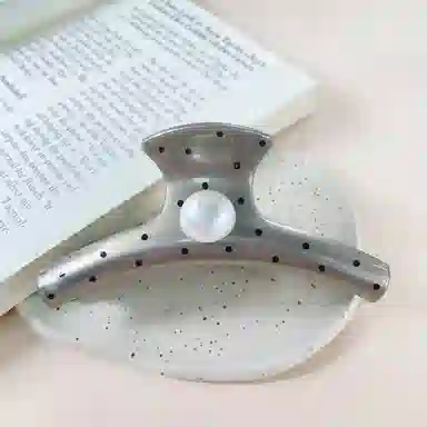 尚先生  法式气质波点圆珠抓夹优雅甜美温柔鲨鱼夹简约百搭发夹新款头饰 发饰 女款