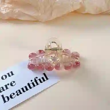 尚先生 新中式晕染紫色圆珠抓夹温柔气质鲨鱼夹通勤百搭国风发夹新款头饰 发饰 女款