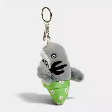 尚先生 年度丑东西搞怪鲨鱼谐音梗公仔书包包个性钥匙扣挂饰 毛绒 挂件 男女同款情侣款