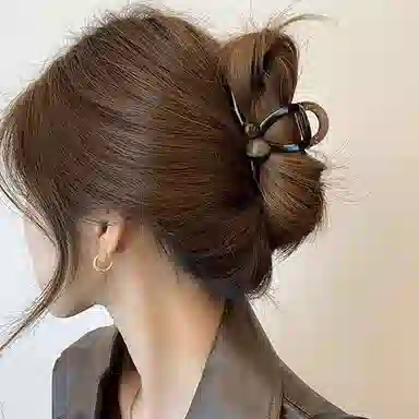 尚先生 不对称晕染圆珠镂空设计感抓夹小号发尾气质发量质感韩版鲨鱼夹 发夹 女款