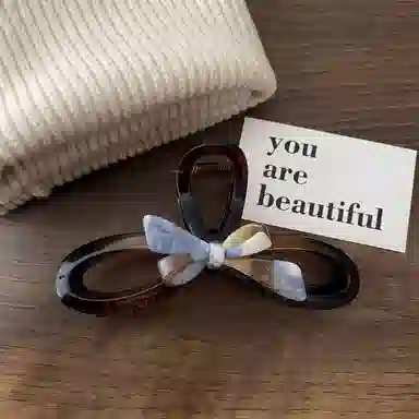 尚先生 冷淡风蓝色晕染蝴蝶发夹百搭鲨鱼夹后脑勺适合各种发量发抓夹发卡 发饰 女款