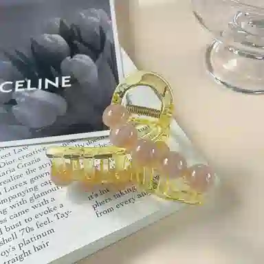 尚先生 春夏新款透黄色亚克力抓夹小清新温柔后脑勺 发夹 女款