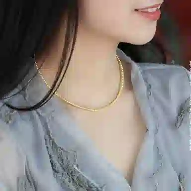 尚先生 浅金色小米粒锁骨链高级感轻奢小众简约颈链气质优雅高亮 铜 项链 女款