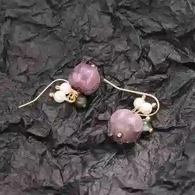 尚先生 气质高级感轻奢多巴胺石榴花甜美气质 铜 耳环 女款