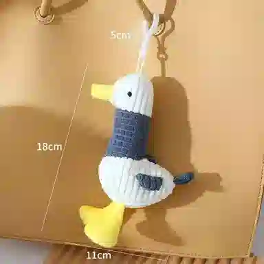 尚先生 网红可爱卡通加油鸭钥匙扣玩偶公仔书包节 毛绒 挂件 男女同款情侣款