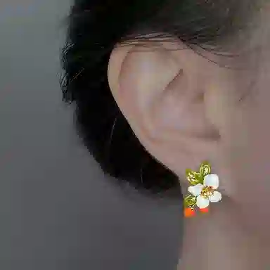 尚先生 花朵轻奢高级感气质大气 高级感 合金 耳环 女款